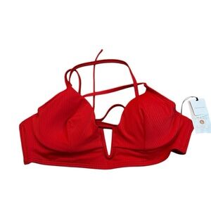 3/$15 SHADE & SHORE red bikini top nwt